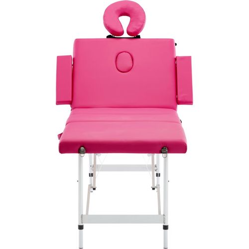 Sklopivi masažni stol s 4 zone aluminijski ružičasti slika 16