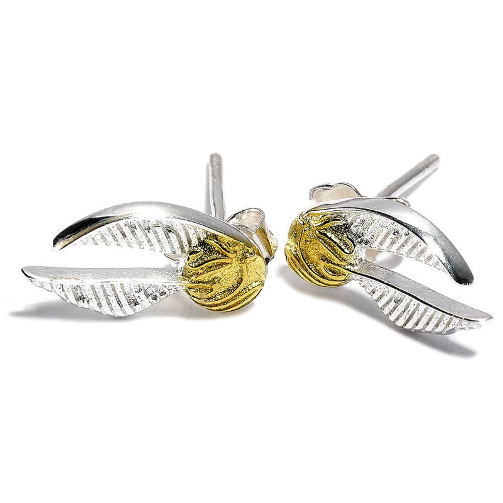 Harry Potter Golden Snitch srebrne naušnice slika 7