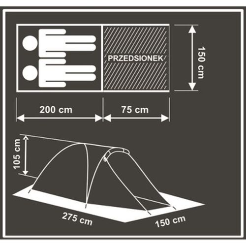 Enero Camp šator za 2 osobe 275x150x105 cm  slika 7