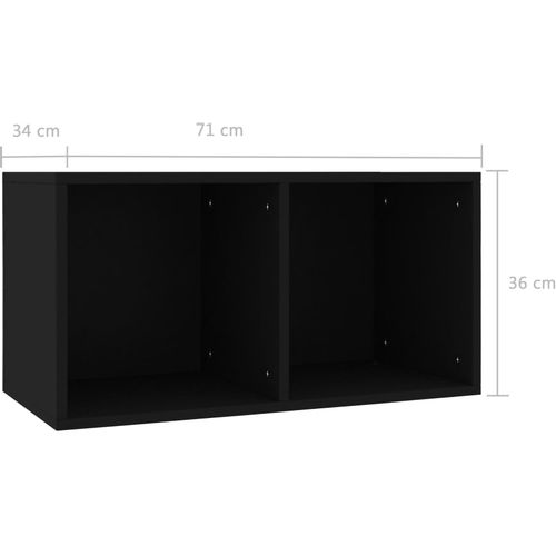 Kutija za pohranu vinilnih ploča crna 71x34x36 cm od iverice slika 6
