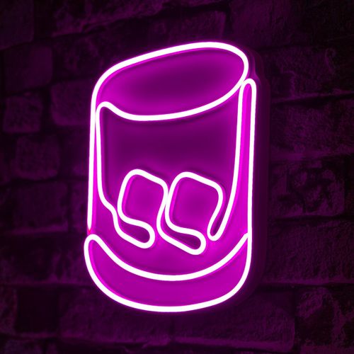 Wallity Ukrasna plastična LED rasvjeta, Whiskey Old Fashioned - Pink slika 8