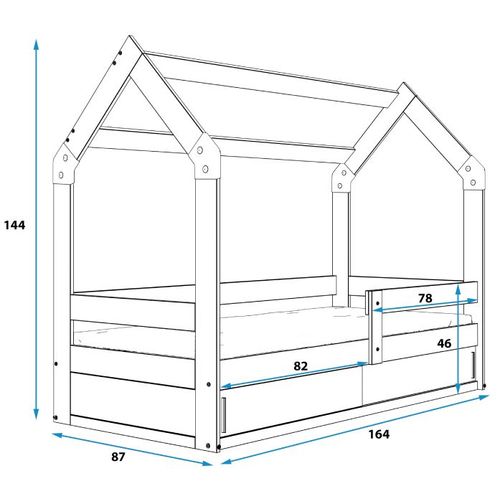 Drveni dječji krevet House sa spremištem - 160x80cm - Bukva slika 4