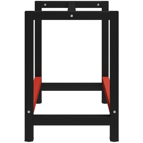 Okvir za radni stol metalni 80 x 57 x 79 cm crno-crveni slika 3