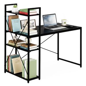 ModernHome uredski stol 120 × 60 cm s policom i 3 police – crni