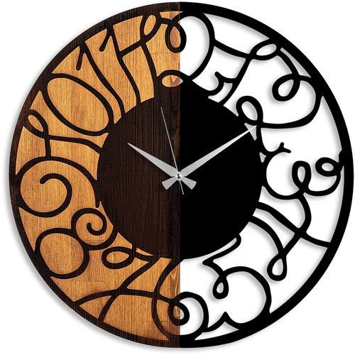 Wallity Ukrasni drveni zidni sat, Wooden Clock - 55 slika 5