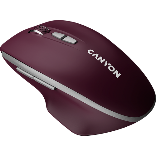 CANYON MW-21, 2.4 GHz Wireless mouse ,with 7 buttons, DPI 800/1200/1600, Battery: AAA*2pcs,Burgundy Red,72*117*41mm, 0.075kg slika 3