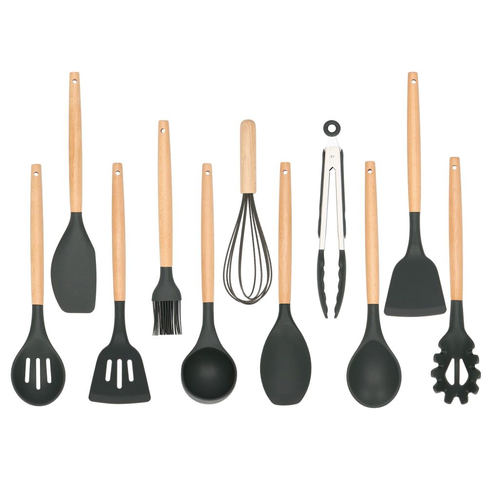 Kuhinjski set, 11 kom. crni slika 3