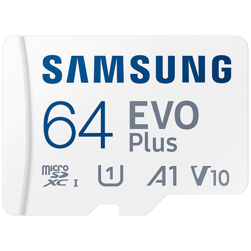 Samsung MB-MC64SA/EU MicroSD 64GB, EVO Plus, SDXC, UHS-I U3 V10 A1, Read 160MB/s, for 4K and FullHD video recording, w/SD adapter slika 1