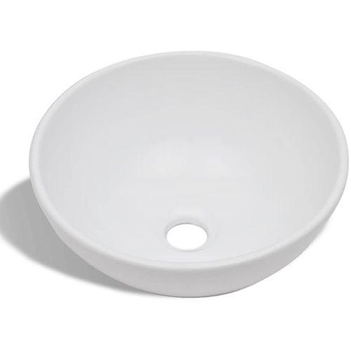 Umivaonik s miješalicom keramički okrugli bijeli slika 6