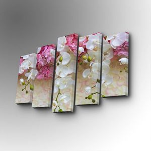 5PUC-116 Multicolor Decorative Canvas Painting (5 Pieces)