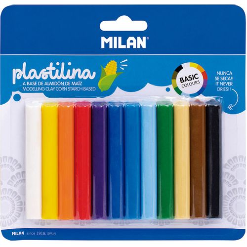Plastelin MILAN Plastilina 12 boja 140g blister slika 1