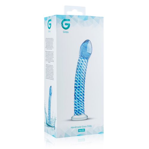 Stakkleni dildo Blue Lined slika 7