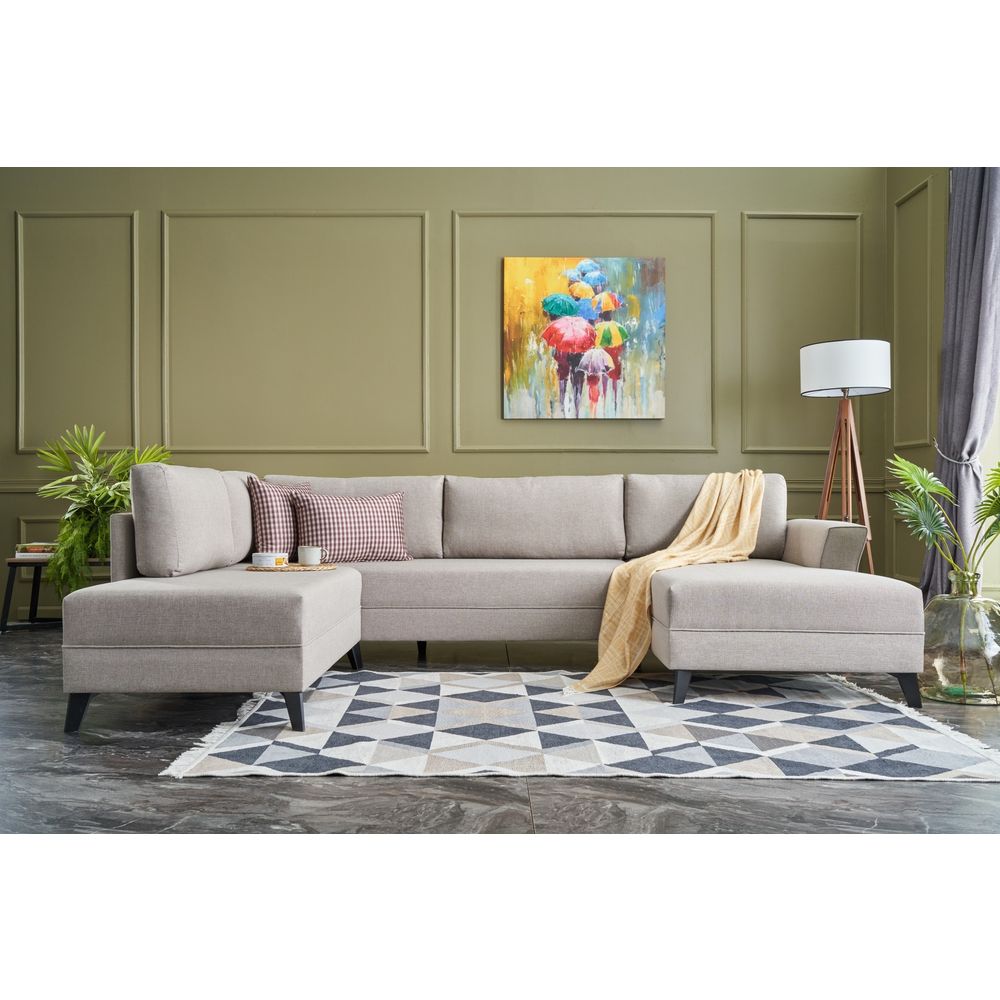 Eris - Krem Kutićna Sofa na Razvlačenje slika 1