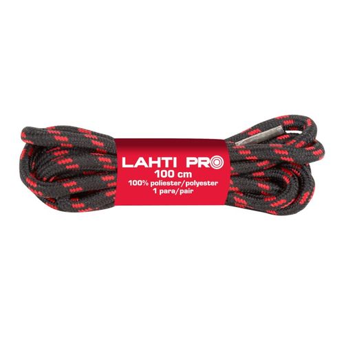 LAHTI PRO vezice okrugle za obuću crne-crvene 150cm l9040150 slika 1