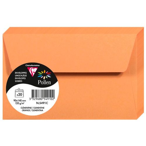 Clairefontaine kuverte Pollen 90x140mm 120gr orange 1/20 slika 1