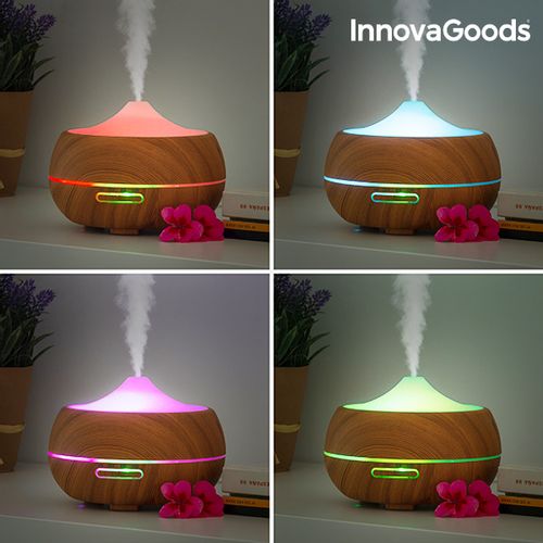 InnovaGoods Wooden-Effect LED ovlaživač i raspršivač mirisa 16 x 12 cm slika 6