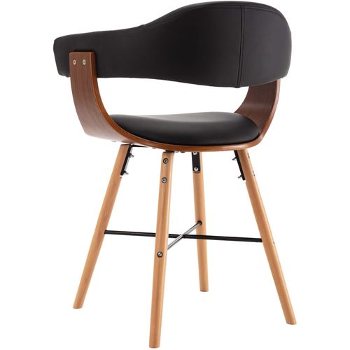 Blagovaonske stolice od umjetne kože i drva 2 kom crne slika 13