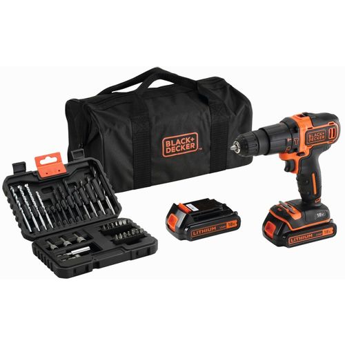 AKU UDARNA BUŠILICA 18V 1.5Ah TORBA+PRIBOR Black&Decker BDCHD18BS32 slika 1