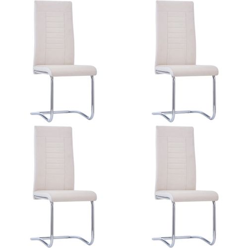 Konzolne blagovaonske stolice od tkanine 4 kom krem slika 36