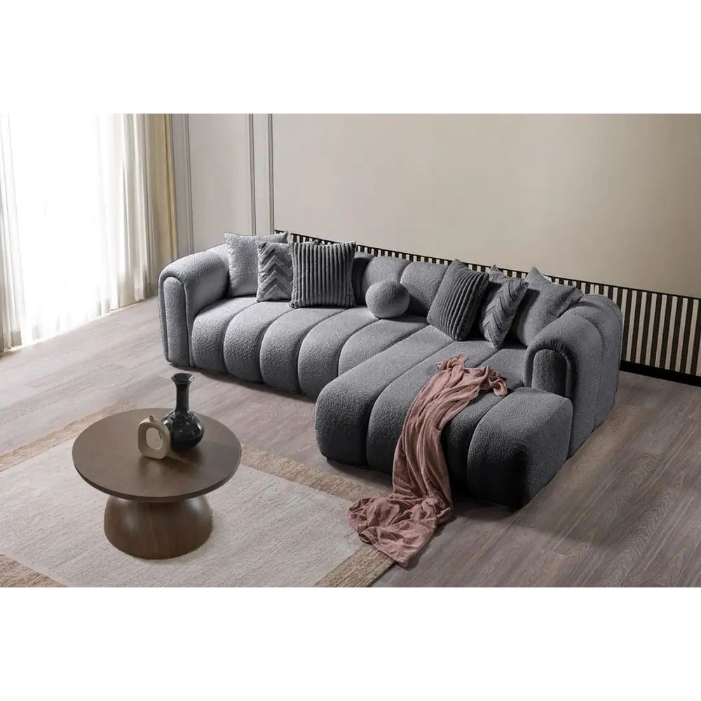 Ugaona Sofa N-Line Desna - Tamno Siva slika 1