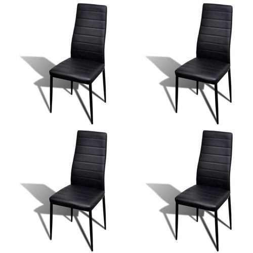 Komplet za ručak - Linijske stolice crne tanke 4 kom + stakleni stol slika 11