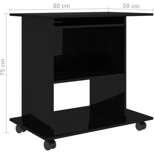 Stol za računalo visoki sjaj crni 80 x 50 x 75 cm od iverice slika 19
