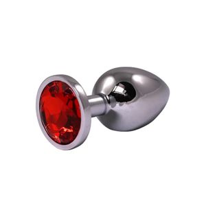Mali metalni analni dildo sa crvenim dijamantom
