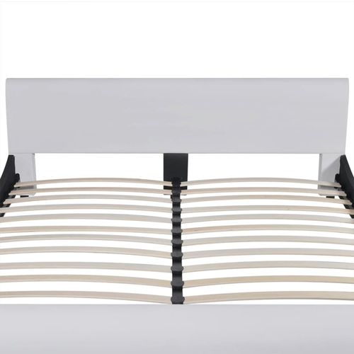 Krevet od umjetne kože s madracem od memorijske pjene bijeli slika 46
