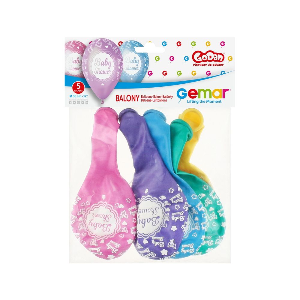 GoDan GMS110-P482 Balon Baby Shower 30cm, 5kom slika 2