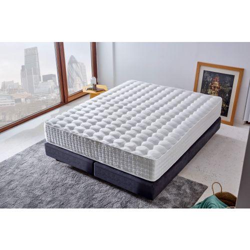 Woody Fashion Madrac, Bijela boja, London 150x200 cm Double Size FR Fabric PocketSpring Luxury Mattress slika 1