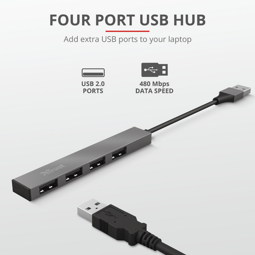 Trust USB hub 4-port mini Halyx (23786) slika 3