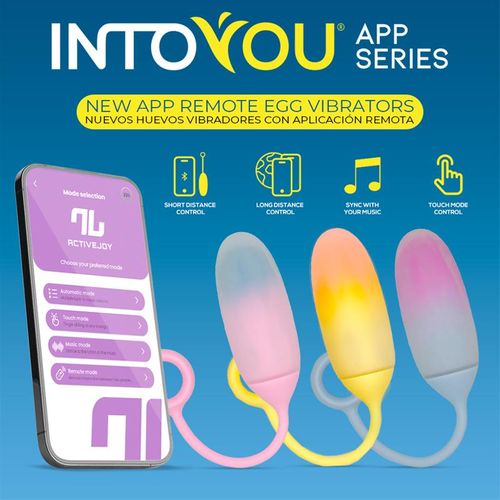 Intoyou vibrirajuće jaje s APP-om ružičasto/plavo slika 7