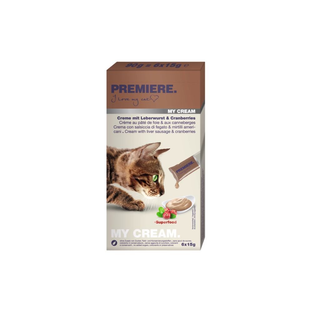 Premiere poslastica za mačke My Cream jetra i brusnica 6x15 g slika 1