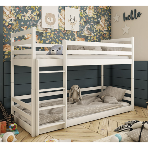 Drveni dječji krevet na kat Mini - bijeli - 200*90 cm slika 1