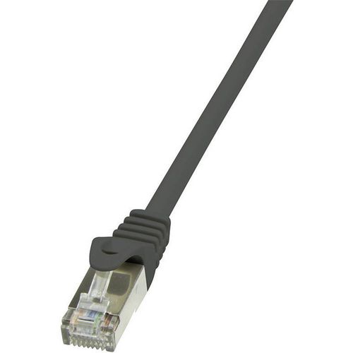 LogiLink CP2073S RJ45 mrežni kabel, Patch kabel cat 6 F/UTP 5.00 m crna sa zaštitom za nosić 1 St. slika 1