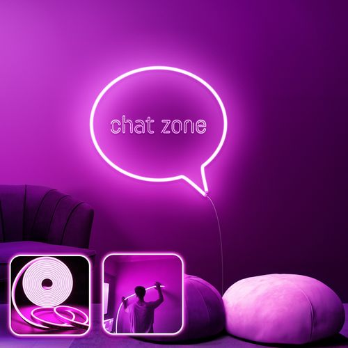 Opviq dekorativna zidna led svjetiljka, Chat Zone - Medium - Pink slika 2