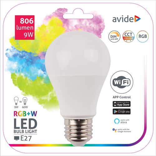 Avide žarulja LED 9W A60 E27 RGB+W slika 1