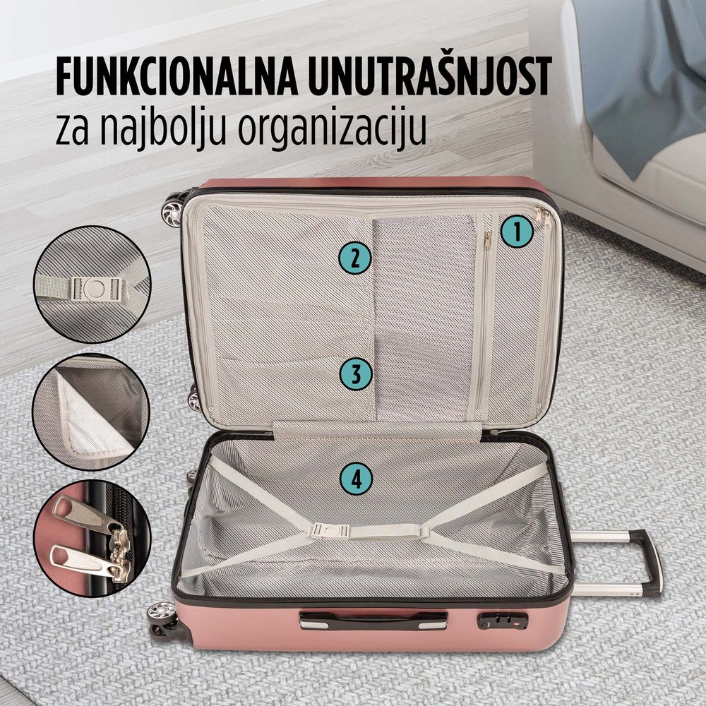 Scandinavia kofer 60 l / 67 cm, Carbon serija, rose gold slika 11