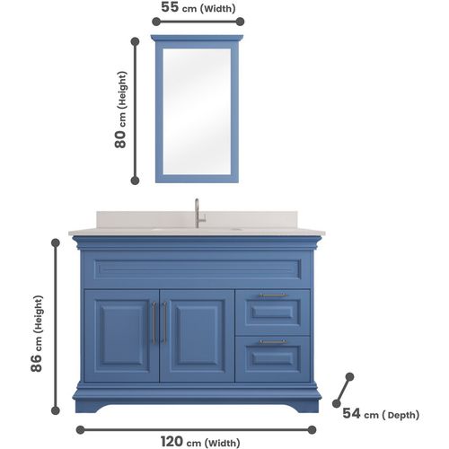 Hanah Home Huron 48 - Grey Grey Bathroom Furniture Set (2 Pieces) slika 7