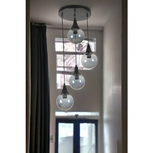 Afra 4 Lü Tepsili Siyah Füme Camlı Sarkıt Black
Fume Chandelier slika 2