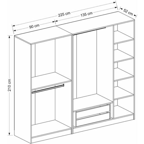 Kale Plus - 7795 Oak Wardrobe slika 8