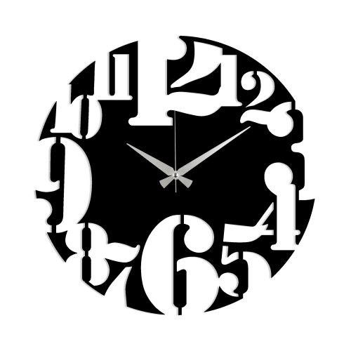 Wallity Ukrasni metalni zidni sat, Metal Wall Clock 1 - Black slika 2