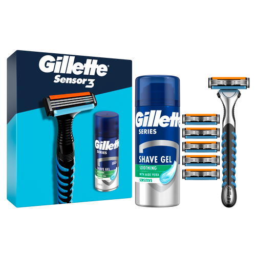 Gillette Sensor 3 + 6 dopuna + Series gel 75ml gifting paket slika 1