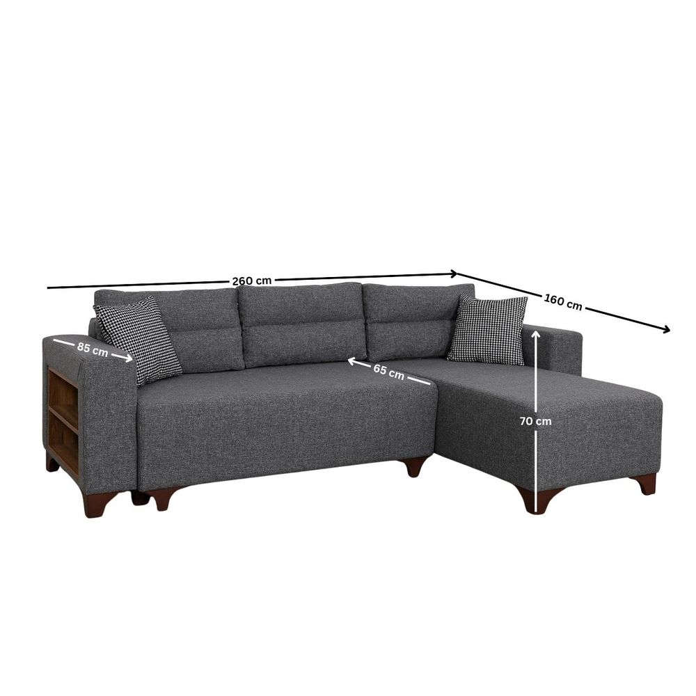 Ugaona Sofa Tloft Mini - Sivi slika 9