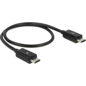 Delock USB kabel USB 2.0 USB-Micro-B utikač, USB-Micro-B utikač 0.30 m crna s otg funkcijom 83570