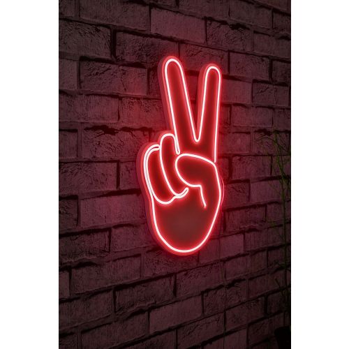 Wallity Ukrasna plastična LED rasvjeta, Victory Sign - Red slika 6