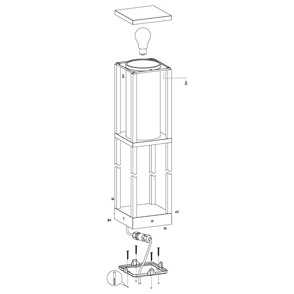Eglo Cascinetta vanjska podna/1, e27, 40w, v-795, ip44, lijevani aluminij/staklo/crno slika 5