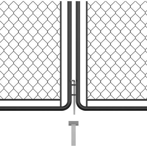 Vrtna vrata čelična 175 x 350 cm antracit slika 15