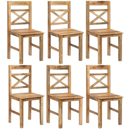 Blagovaonske stolice od masivnog drva manga 6 kom slika 24