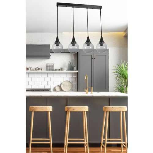 Afra 4 Lü Sıralı Siyah Füme Camlı Sarkıt Black
Fume Chandelier slika 2